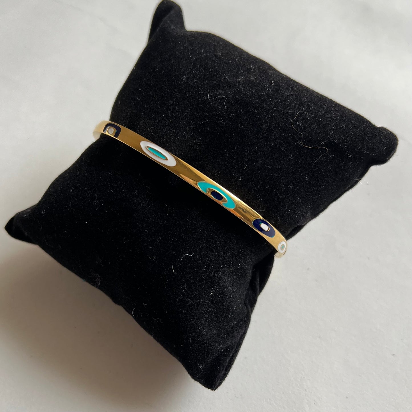18KT Gold Plated Evil Eye Cuff Bangle
