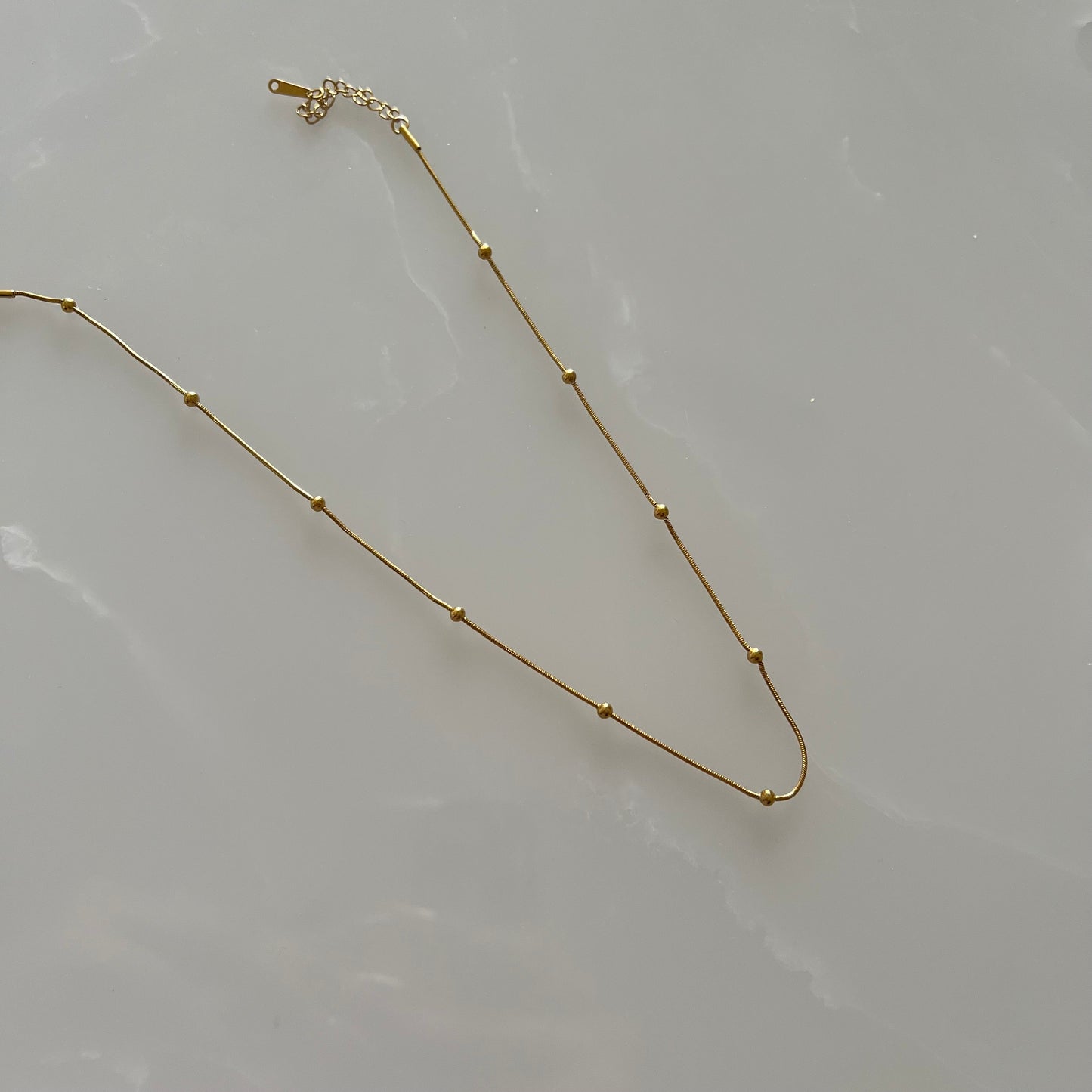 18KT Gold Plated Beaded Chain Necklace