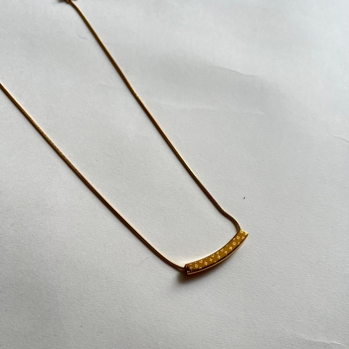 18KT Gold Plated Reversible Bar Necklace