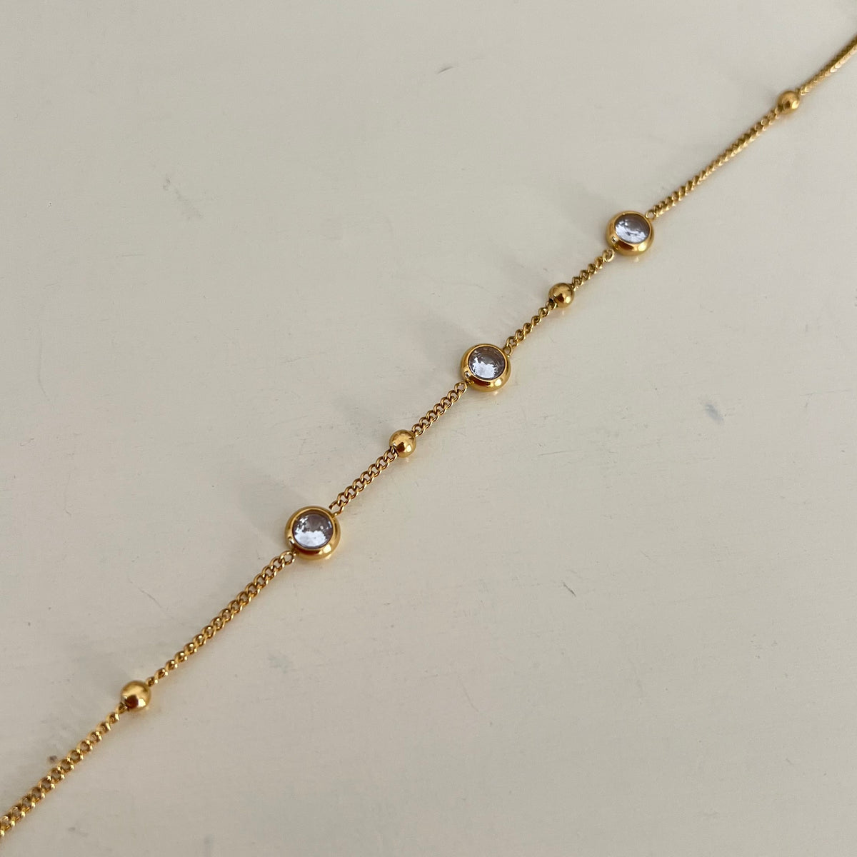 18KT Gold Plated Gemma Gemstone Bracelet