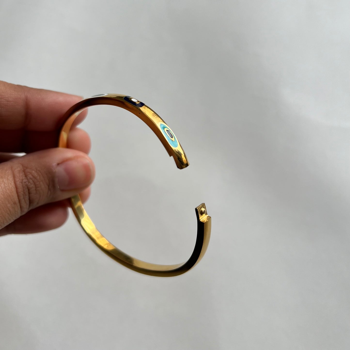 18KT Gold Plated Evil Eye Cuff Bangle
