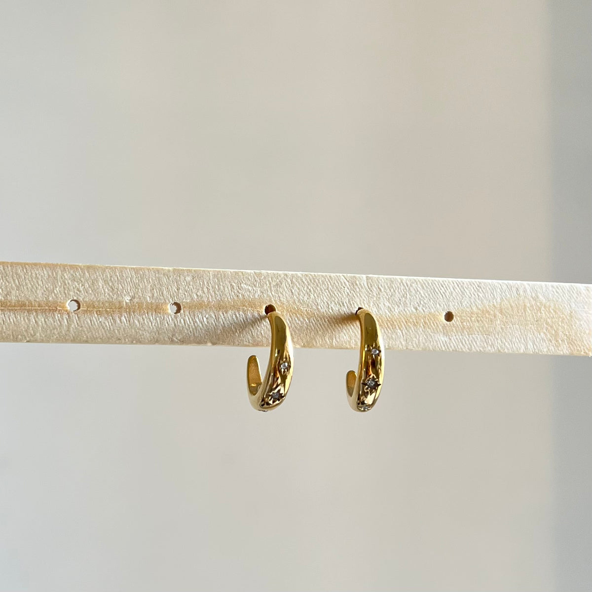 18KT Gold Plated Starlight Hoop Earrings