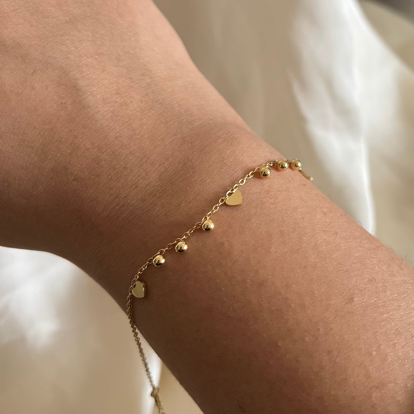 18KT Gold Plated Heart Drops Bracelet