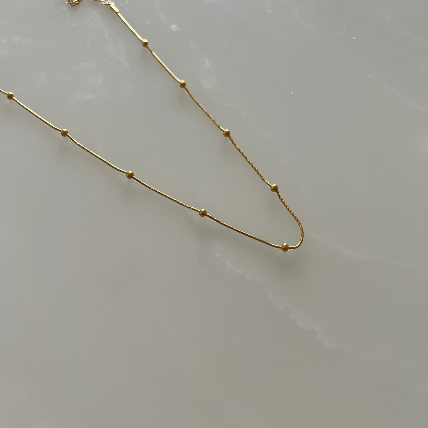 18KT Gold Plated Beaded Chain Necklace