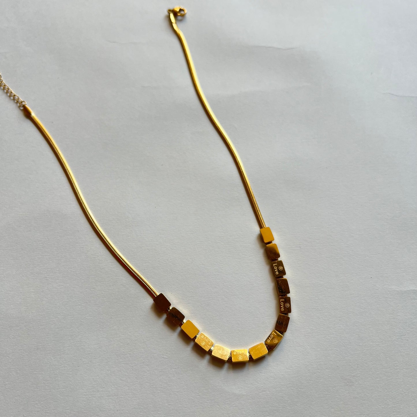 18KT Gold Plated Love Track Necklace