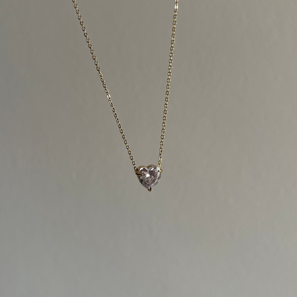 18KT Gold Plated Heart Gemstone Necklace (latest)