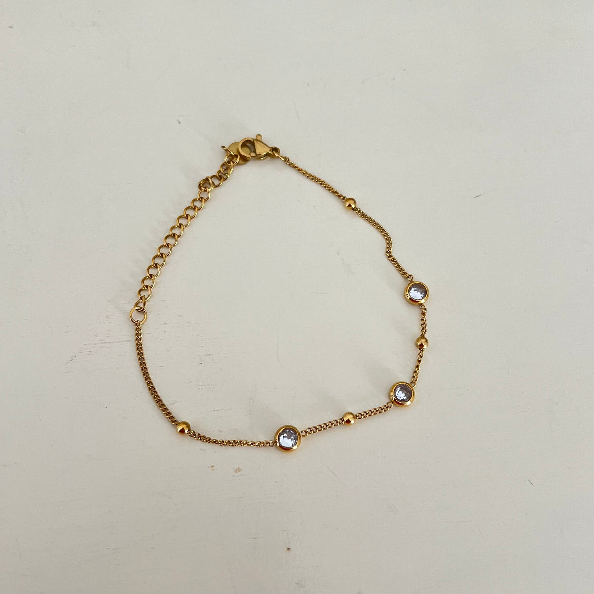 18KT Gold Plated Gemma Gemstone Bracelet