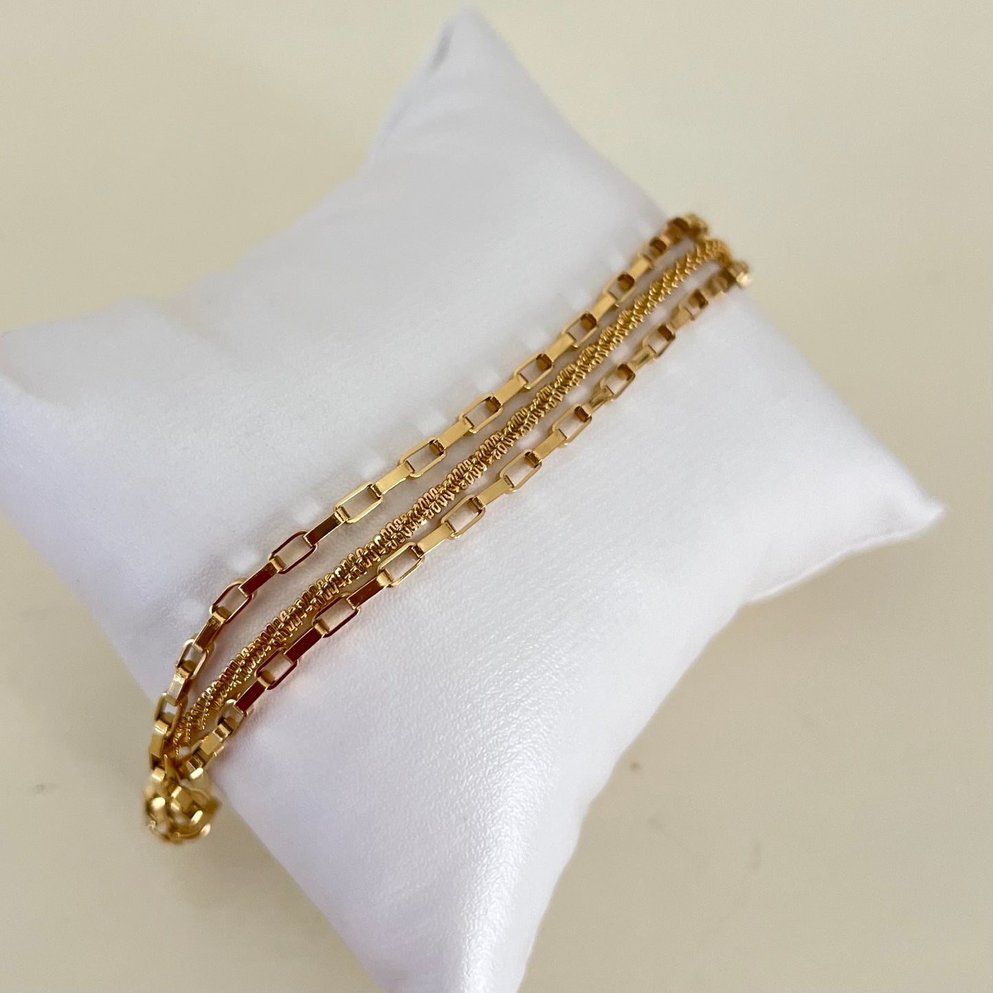 18KT Gold Plated Three Chain Bracelet
