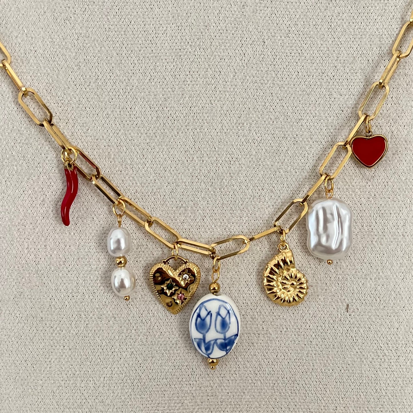 18KT Gold Plated Italian Summer Charm Necklace
