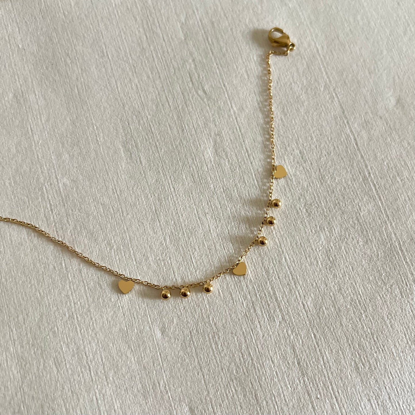 18KT Gold Plated Heart Drops Bracelet