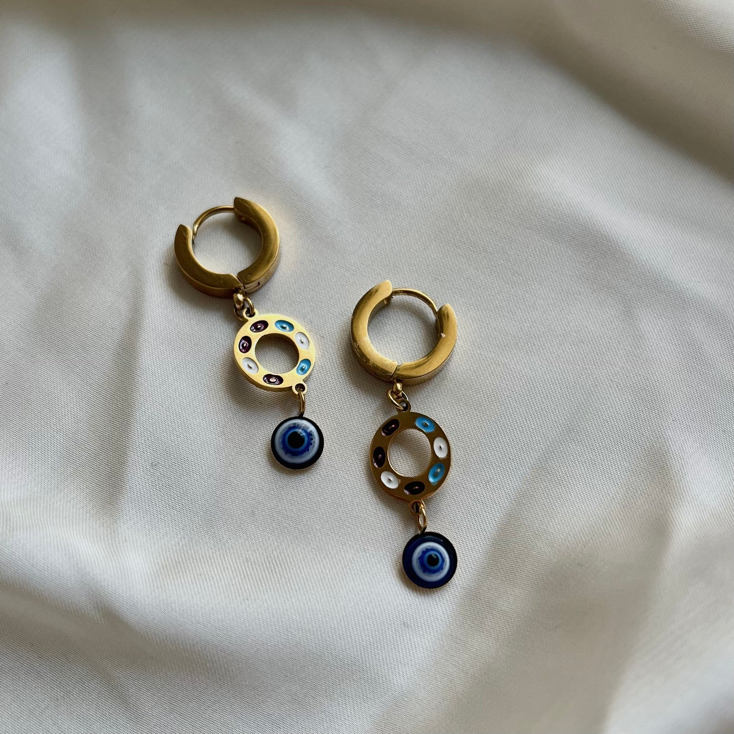 18KT Gold Plated Pallavi Evil Eye Earrings