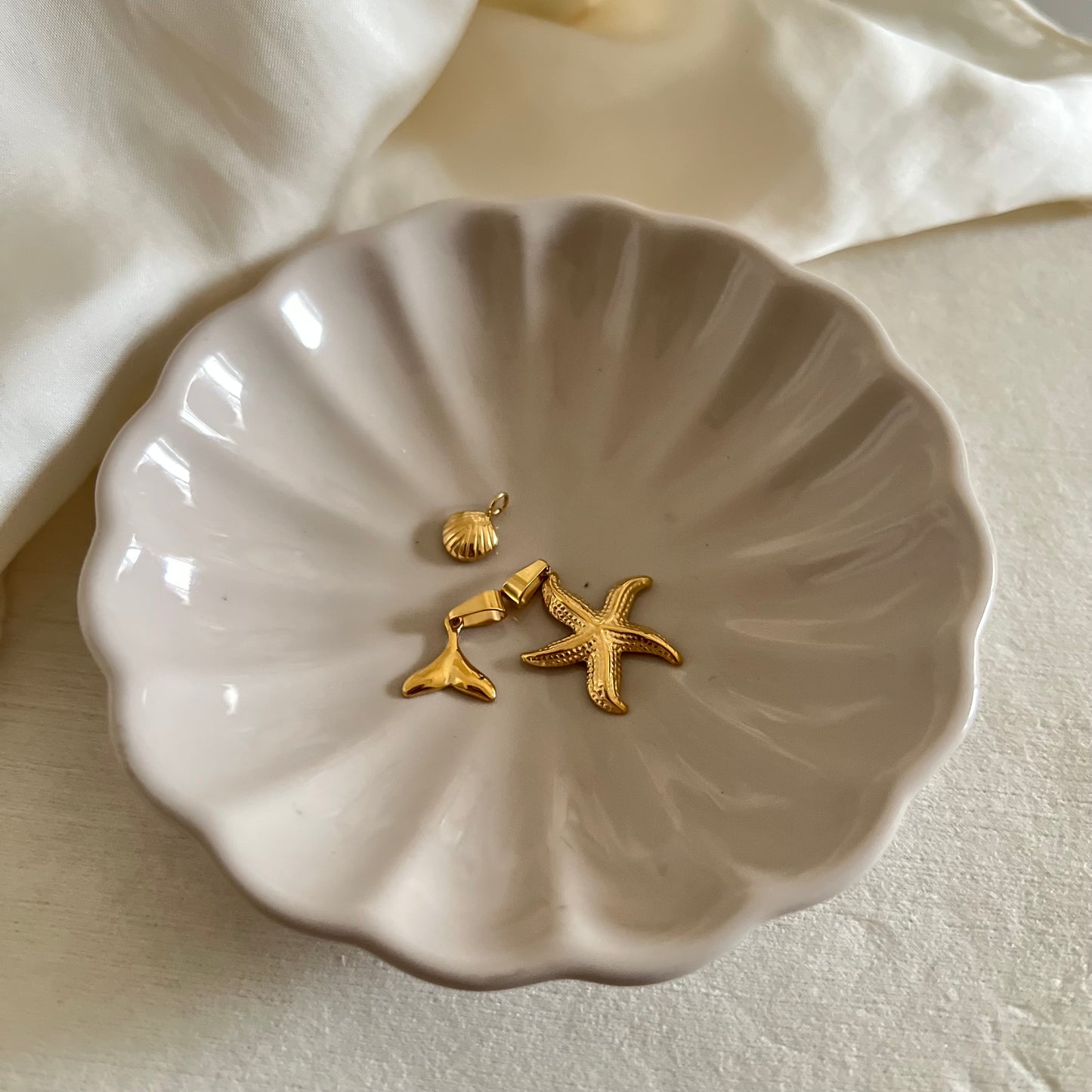 18KT Gold Plated Beach Baby pendants necklace set of 3 charms