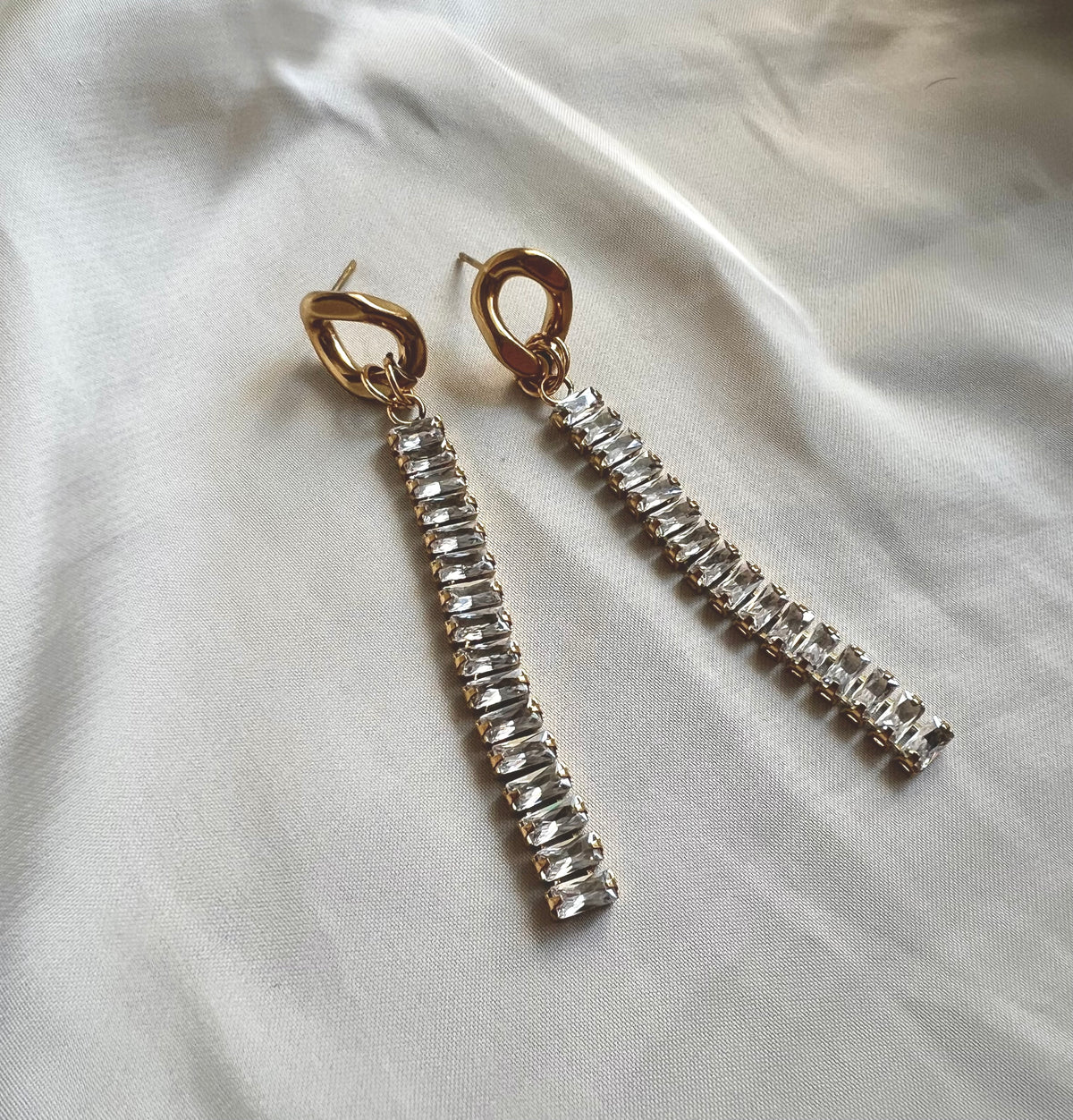 18KT Gold Plated Neily Long Drop Earrings