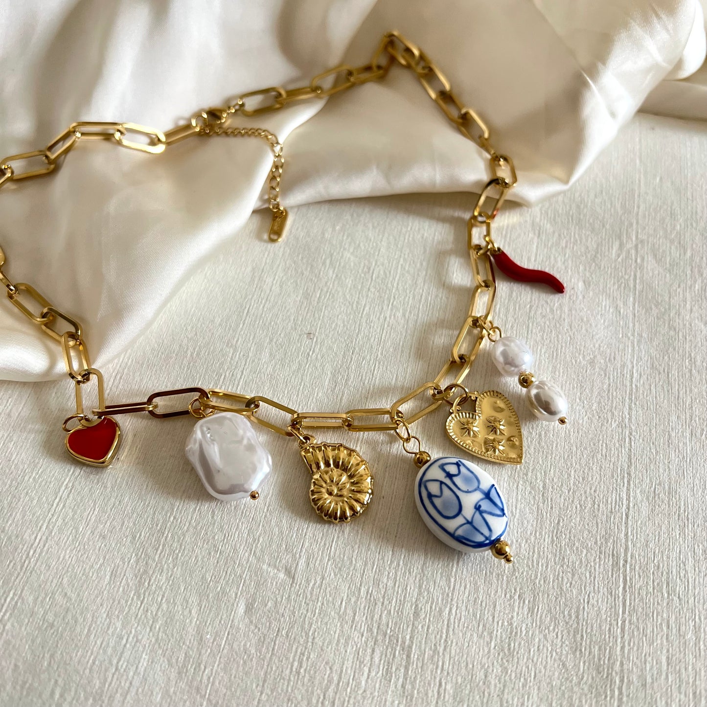 18KT Gold Plated Italian Summer Charm Necklace