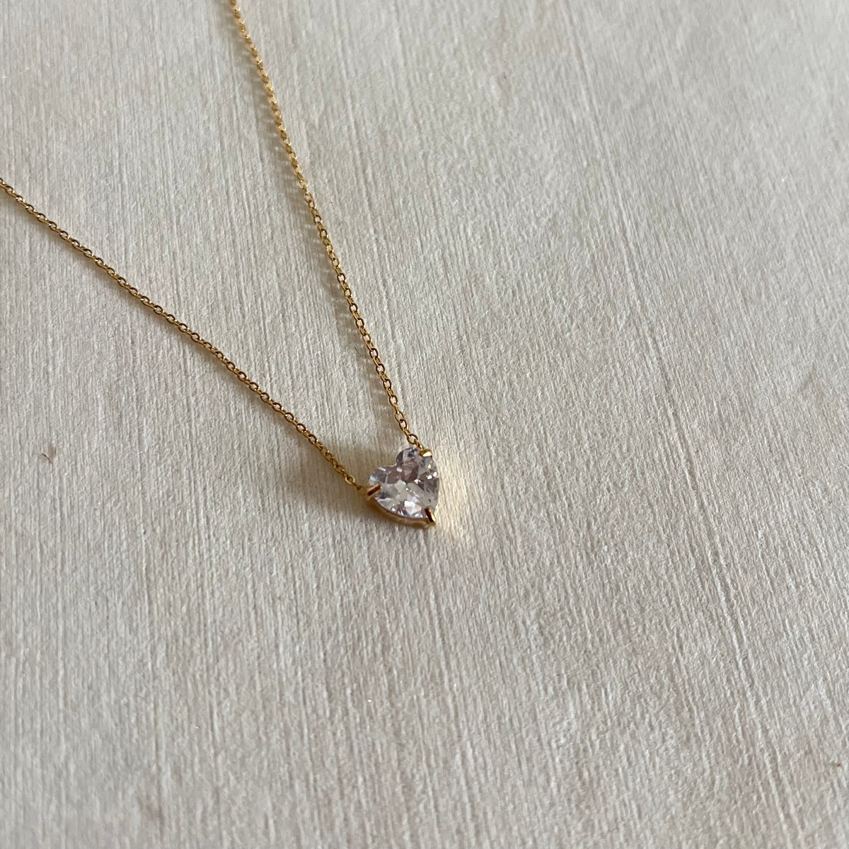 18KT Gold Plated Heart Gemstone Necklace (latest)