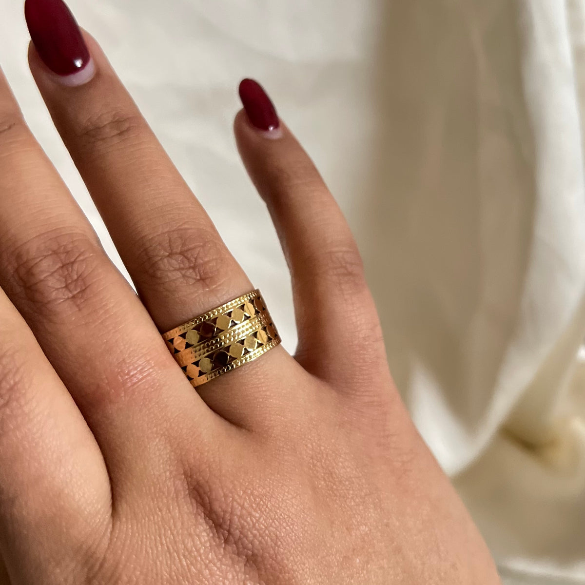 18KT Gold Plates Cleopatra Ring