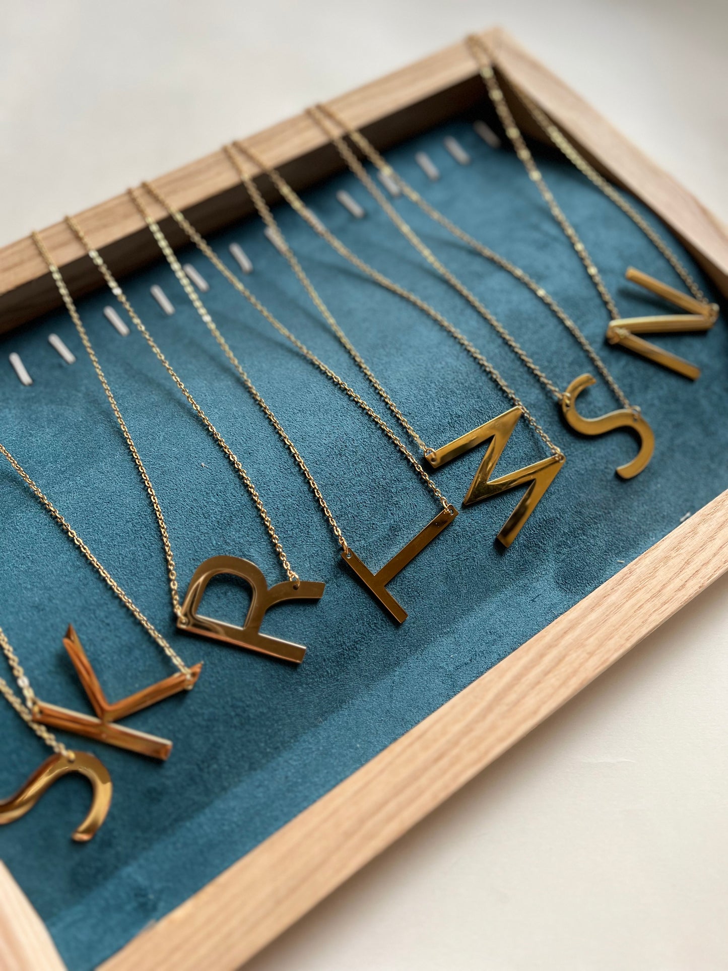 18KT Gold Plated Aastha Tilted Alphabet Necklace