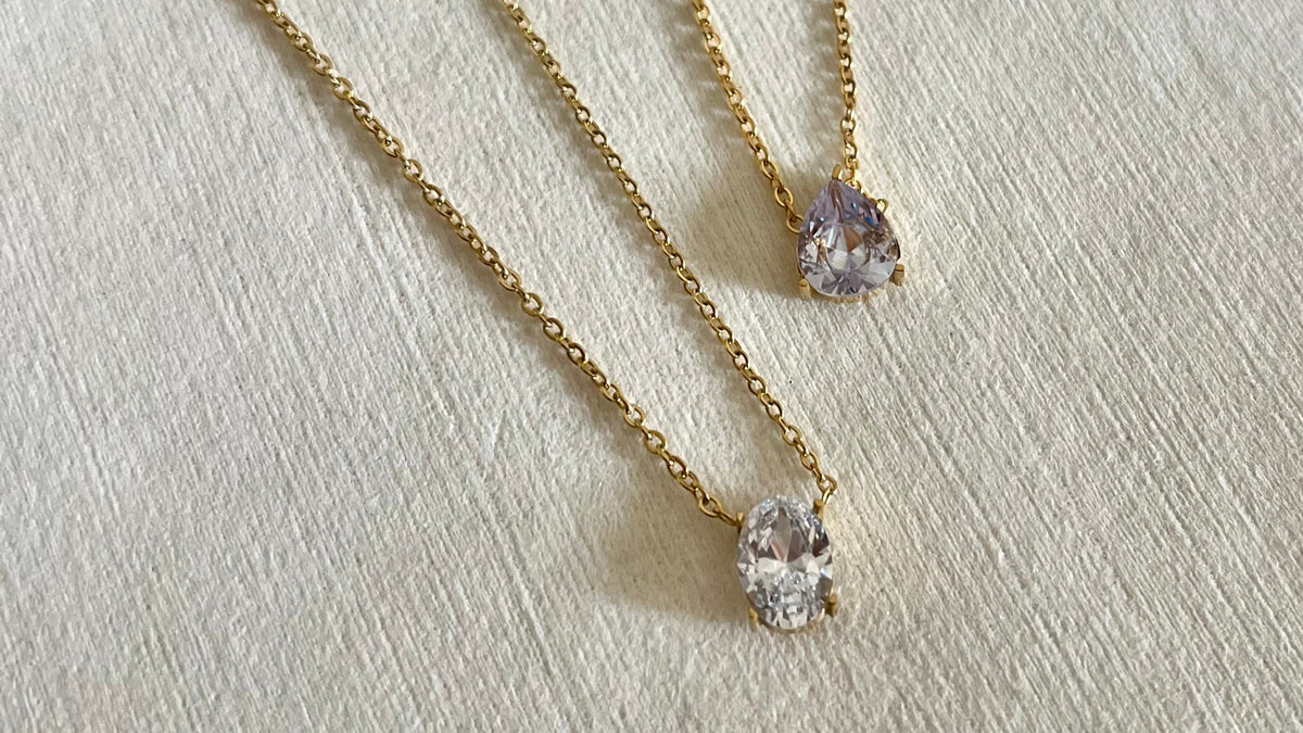 18KT Gold Plated Gemma set of 2 necklaces