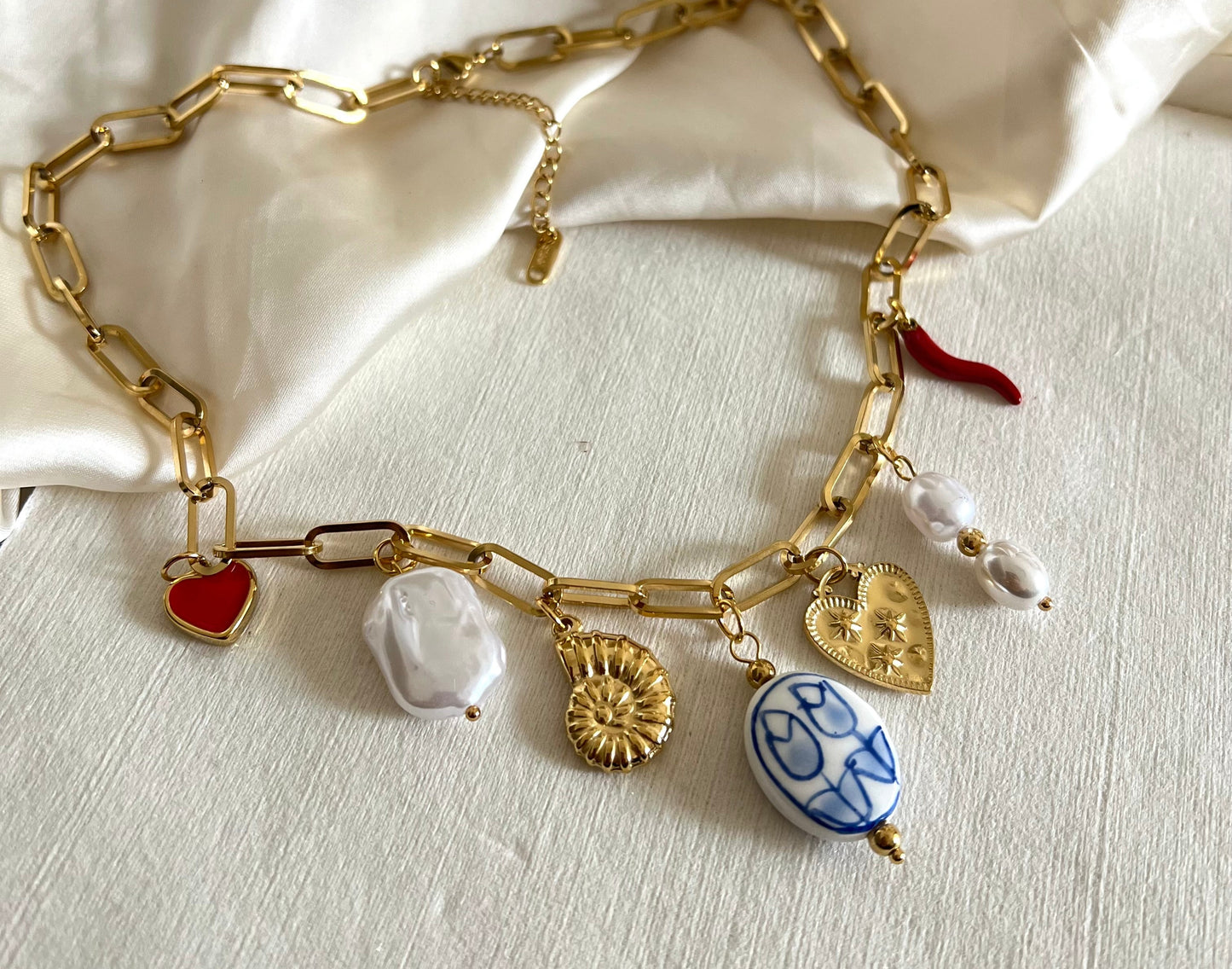 18KT Gold Plated Italian Summer Charm Necklace