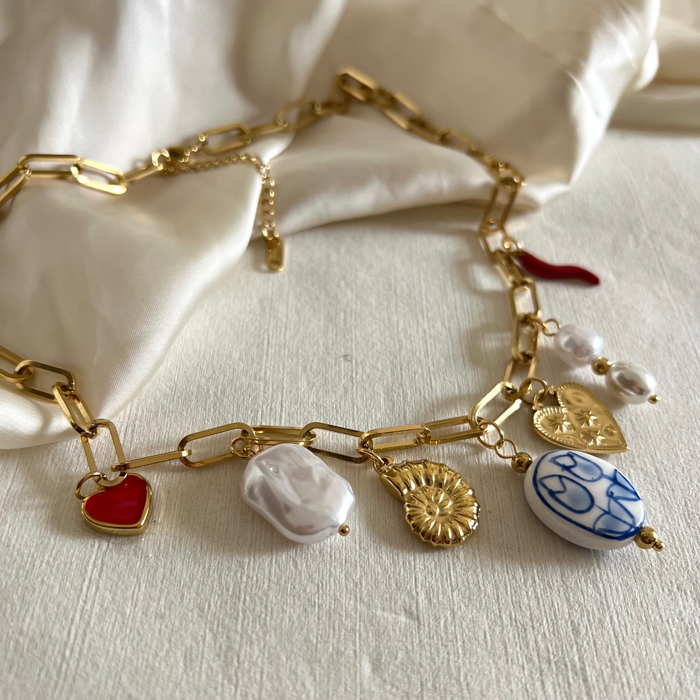 18KT Gold Plated Italian Summer Charm Necklace