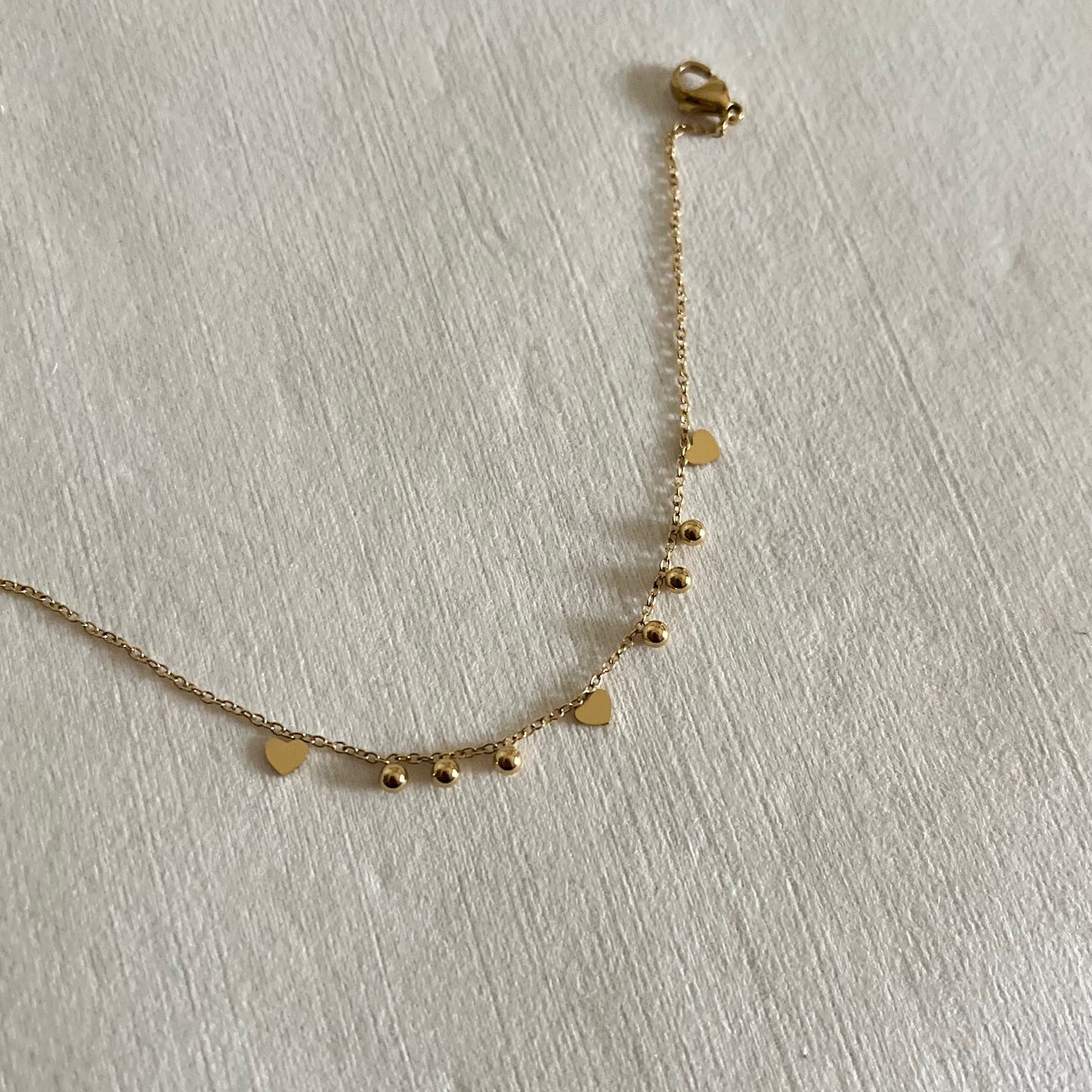 18KT Gold Plated Heart Drops Bracelet