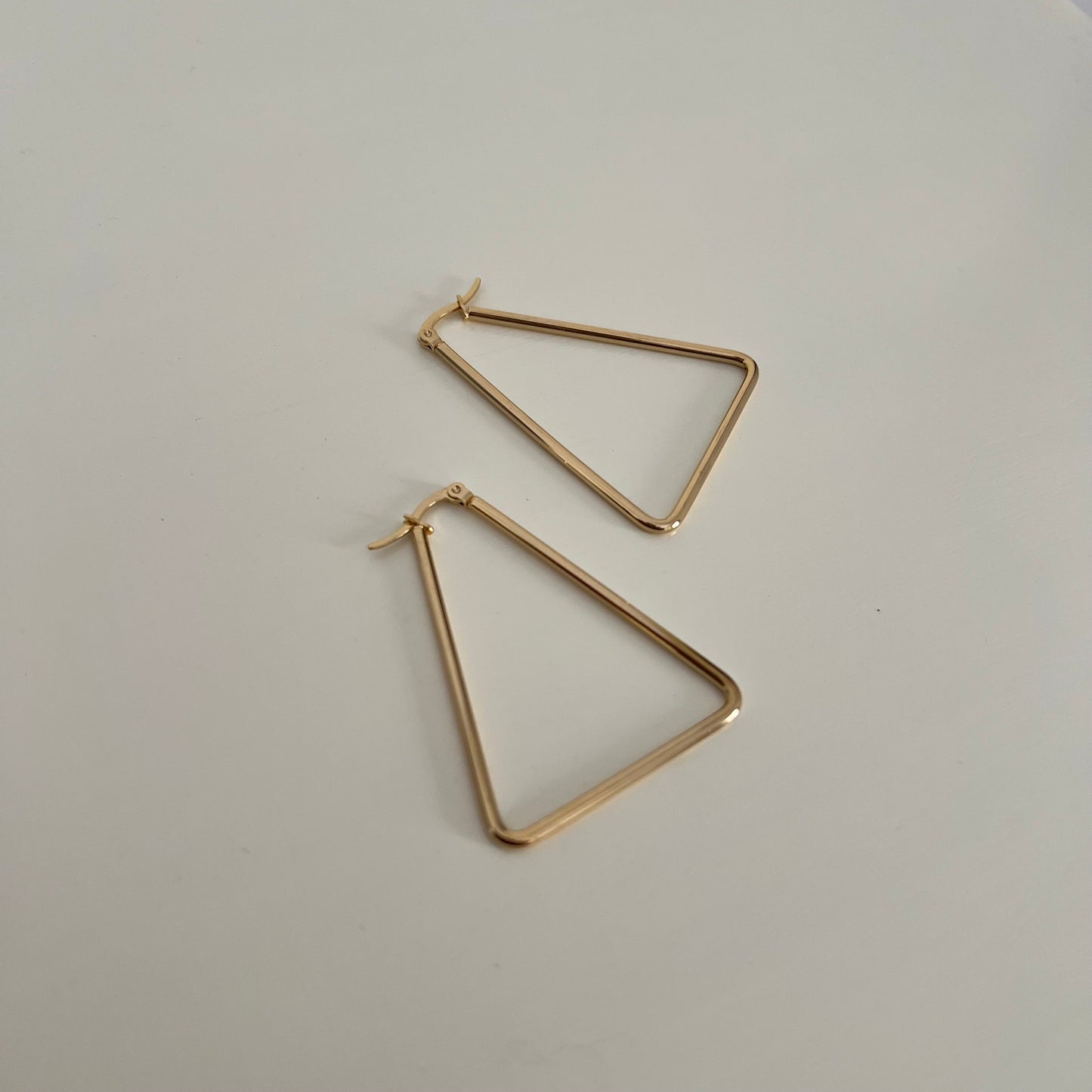 18KT Gold Plated Triangle Hoop Earrings