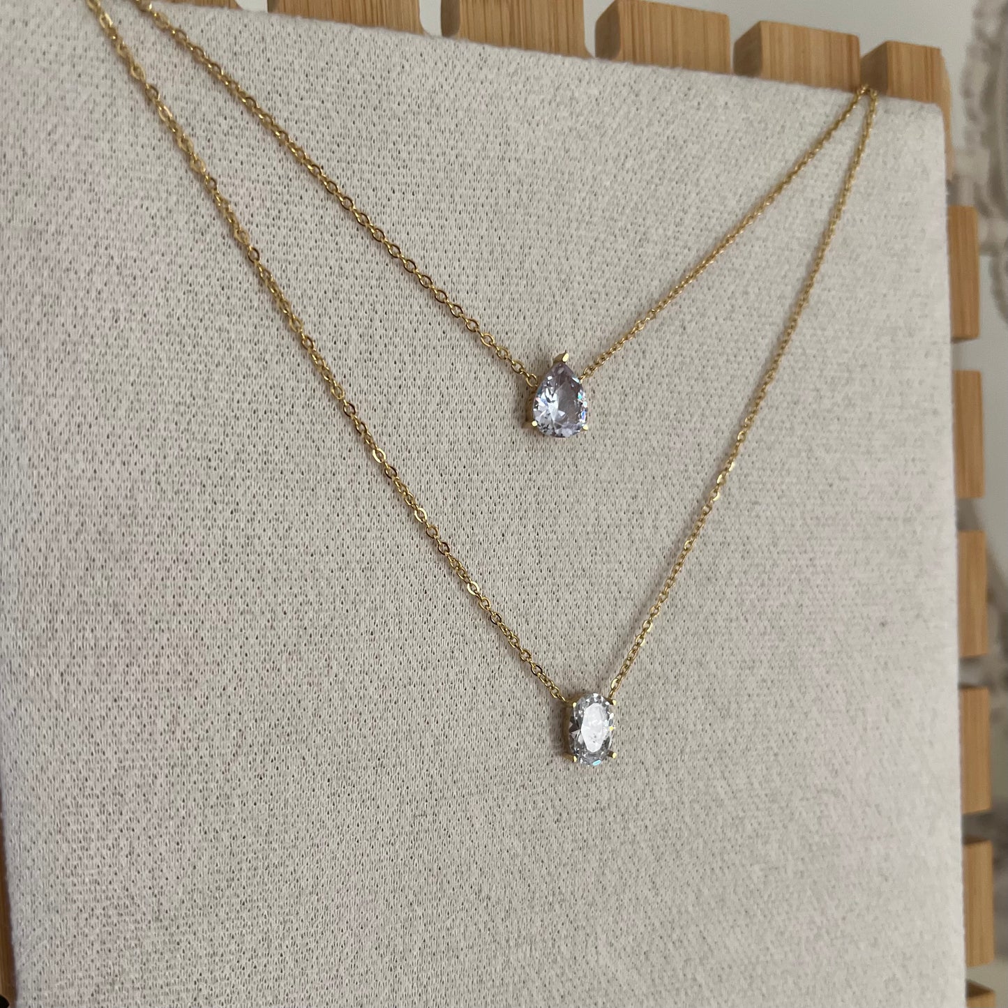 18KT Gold Plated Gemma set of 2 necklaces