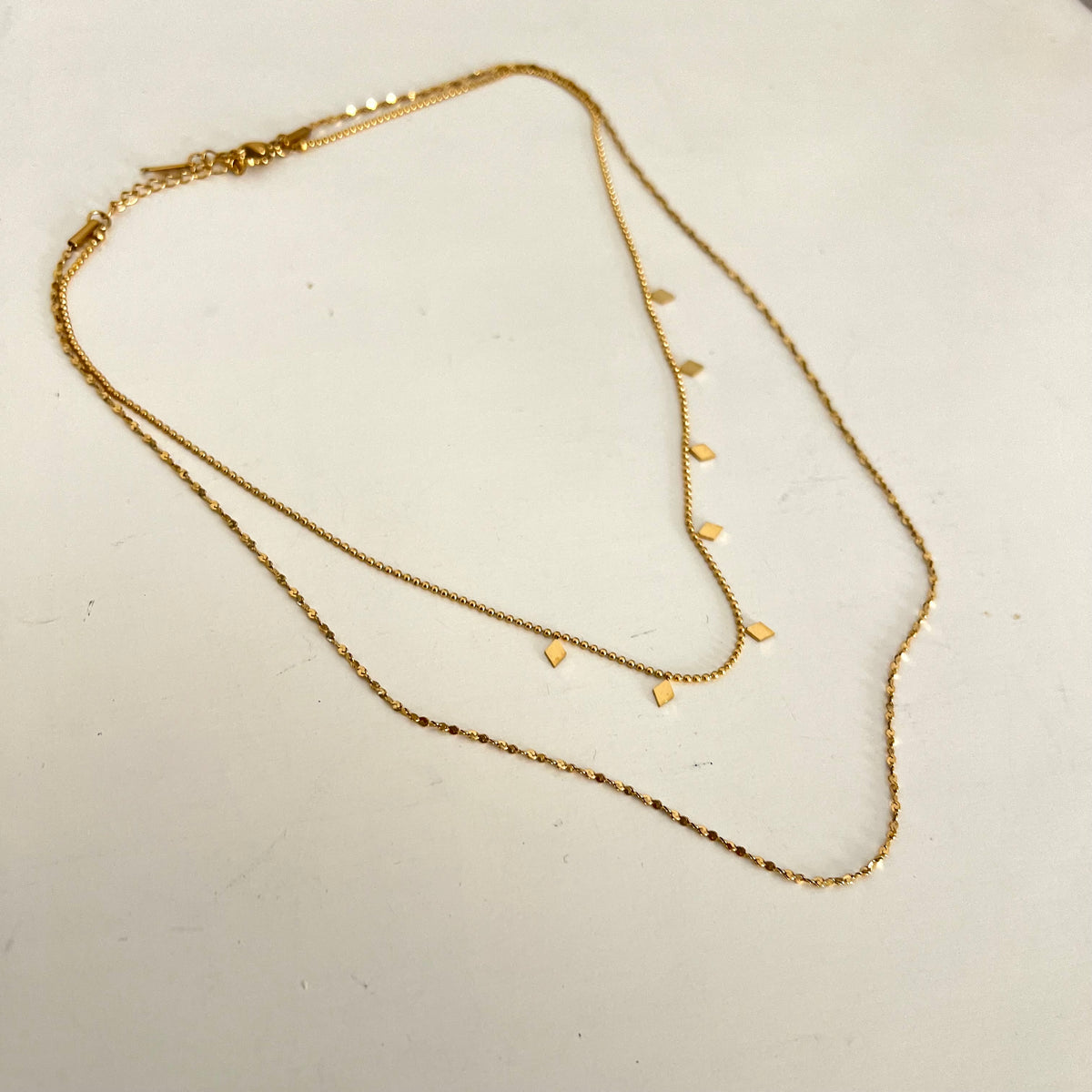 18KT Gold Plated Double Layer Sofia Necklace