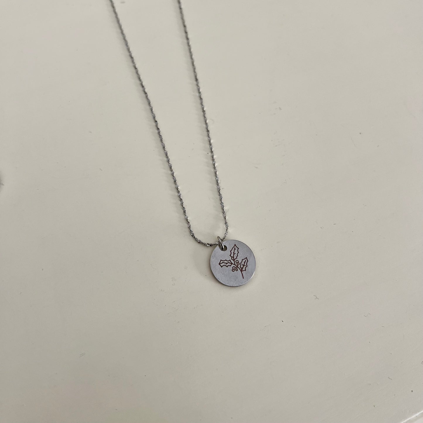 Birth flower necklace - Silver