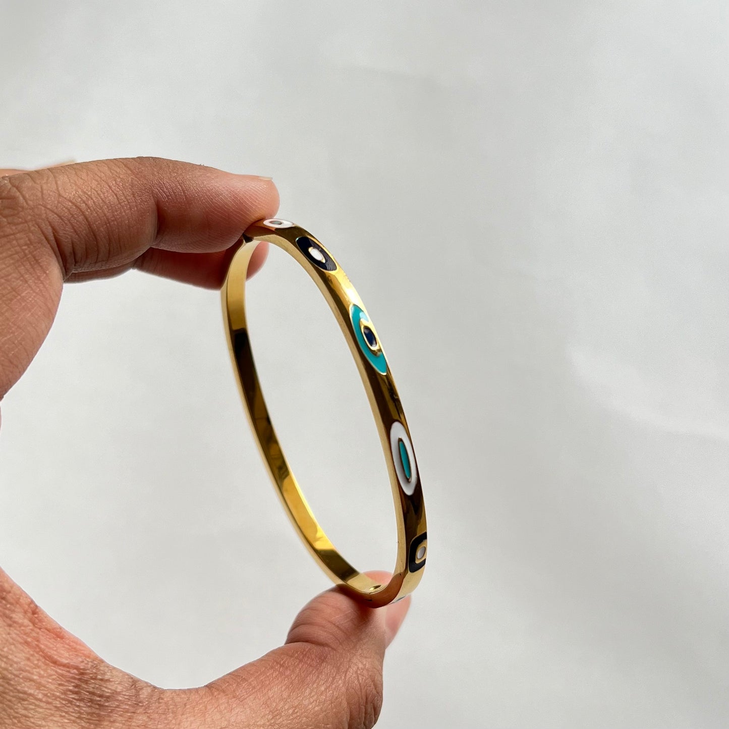 18KT Gold Plated Evil Eye Cuff Bangle
