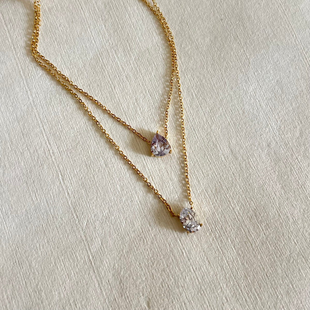 18KT Gold Plated Gemma set of 2 necklaces