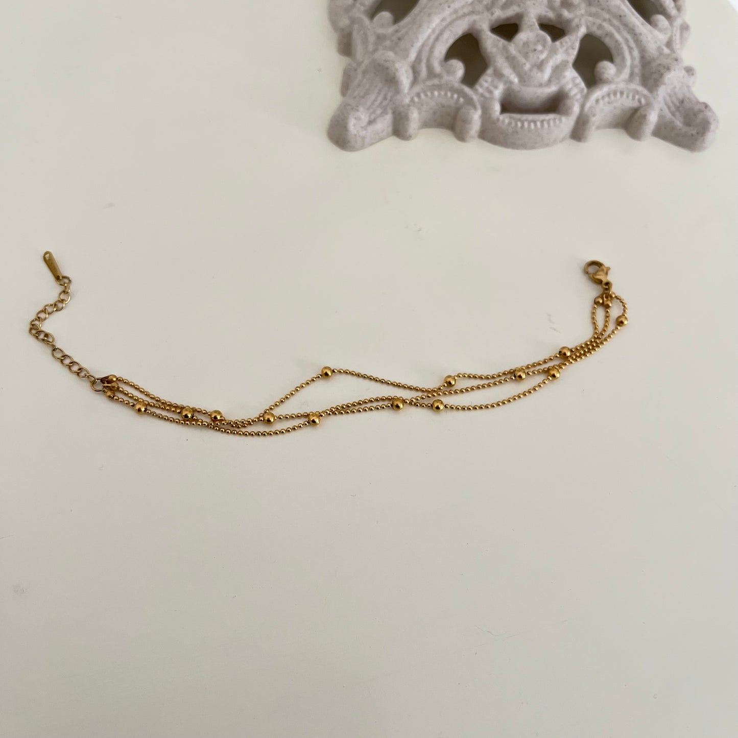 18KT Gold Plated Beaded Bracelet