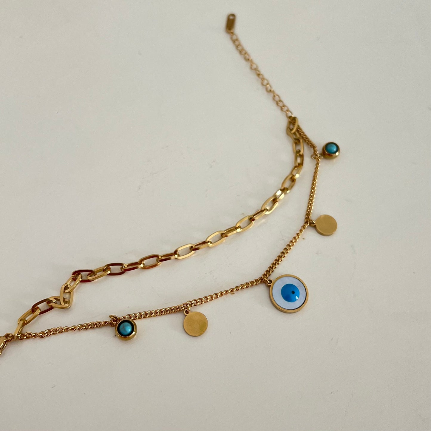 18KT Gold Plated Chunky Evil Eye Bracelet
