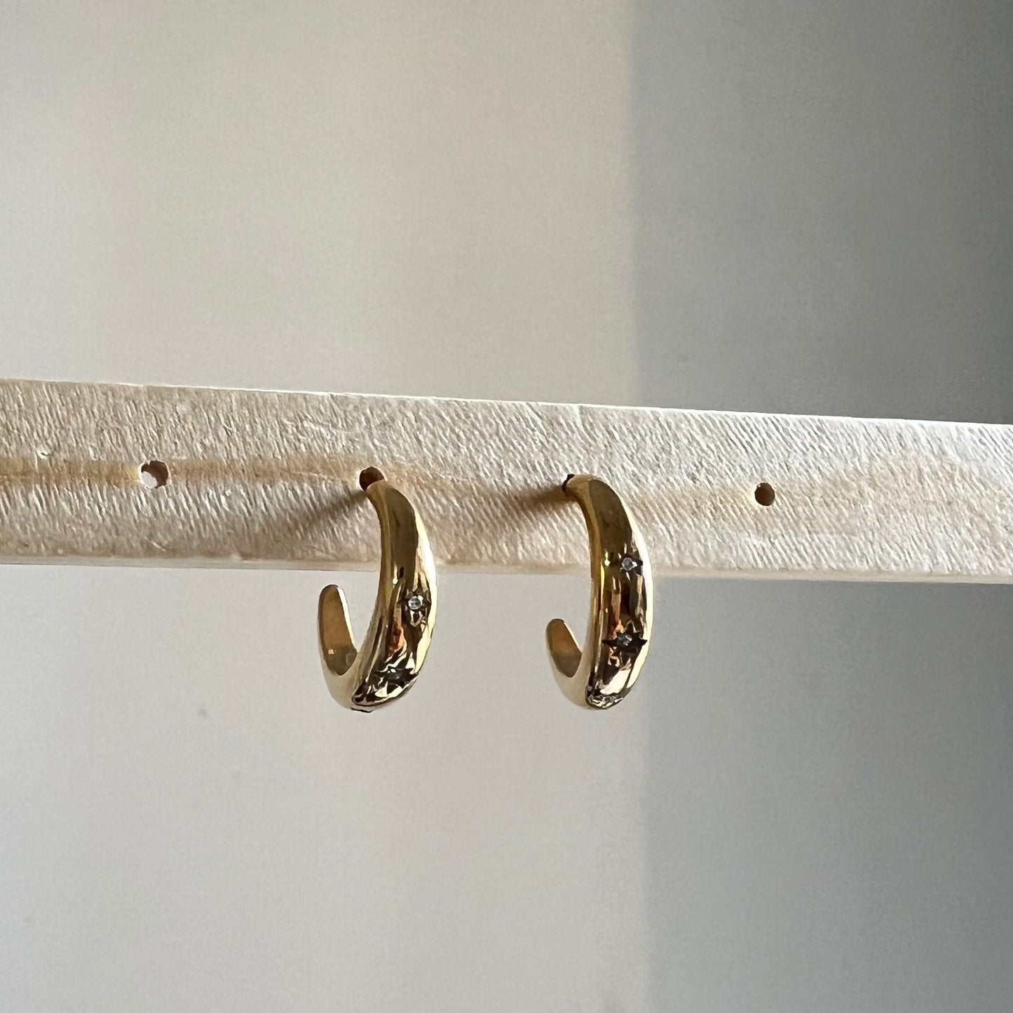 18KT Gold Plated Starlight Hoop Earrings