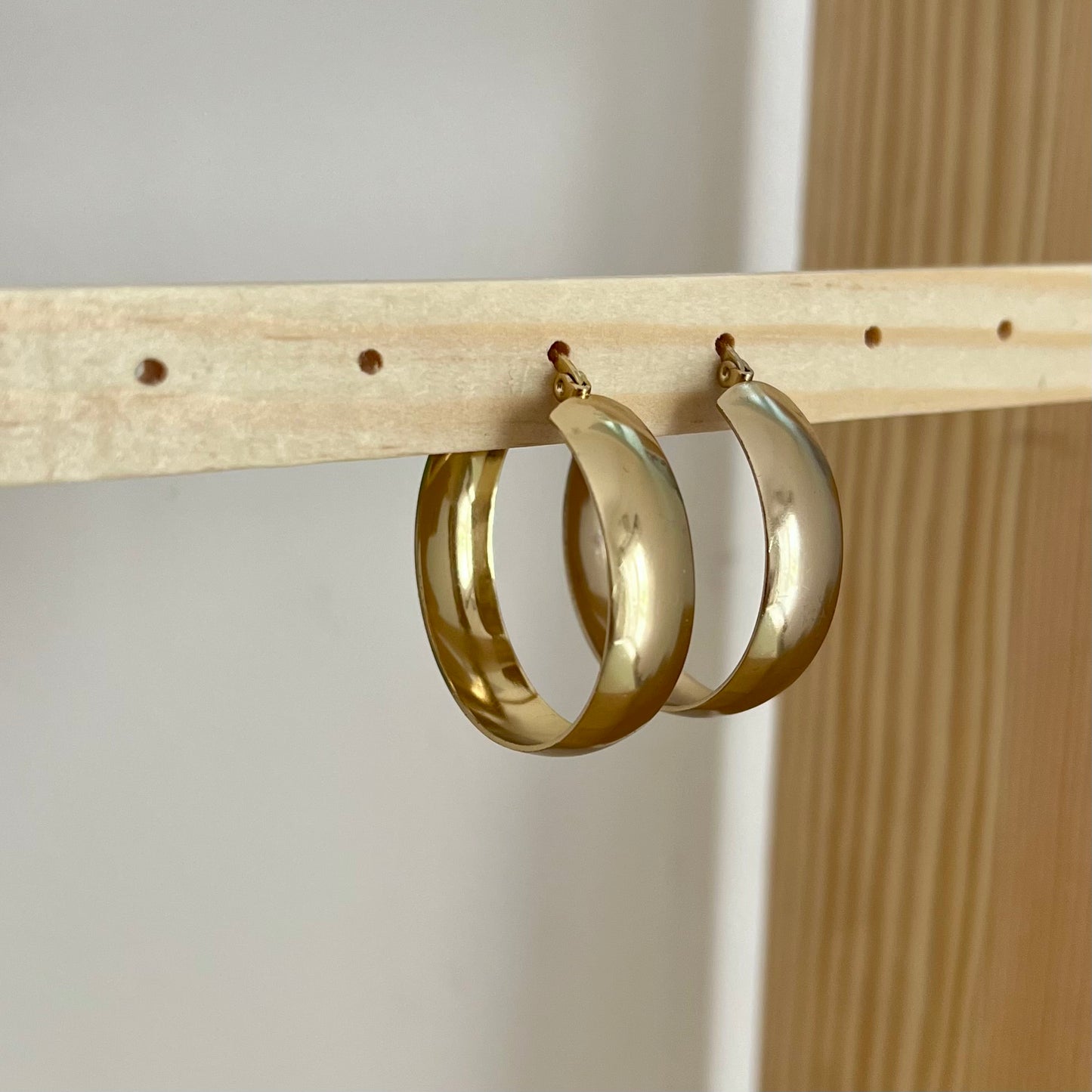 18KT Gold Plated Flat Hoop Earrings