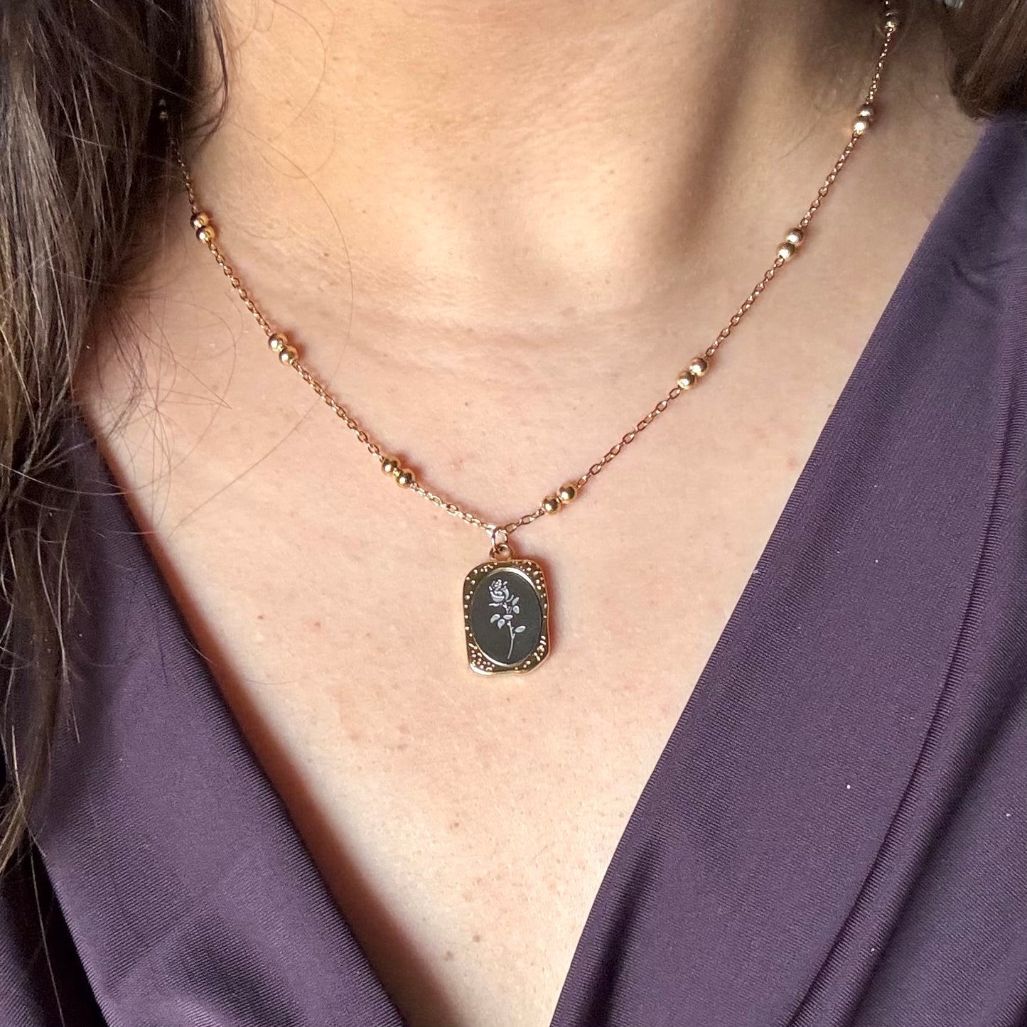 Dual tone belle necklace