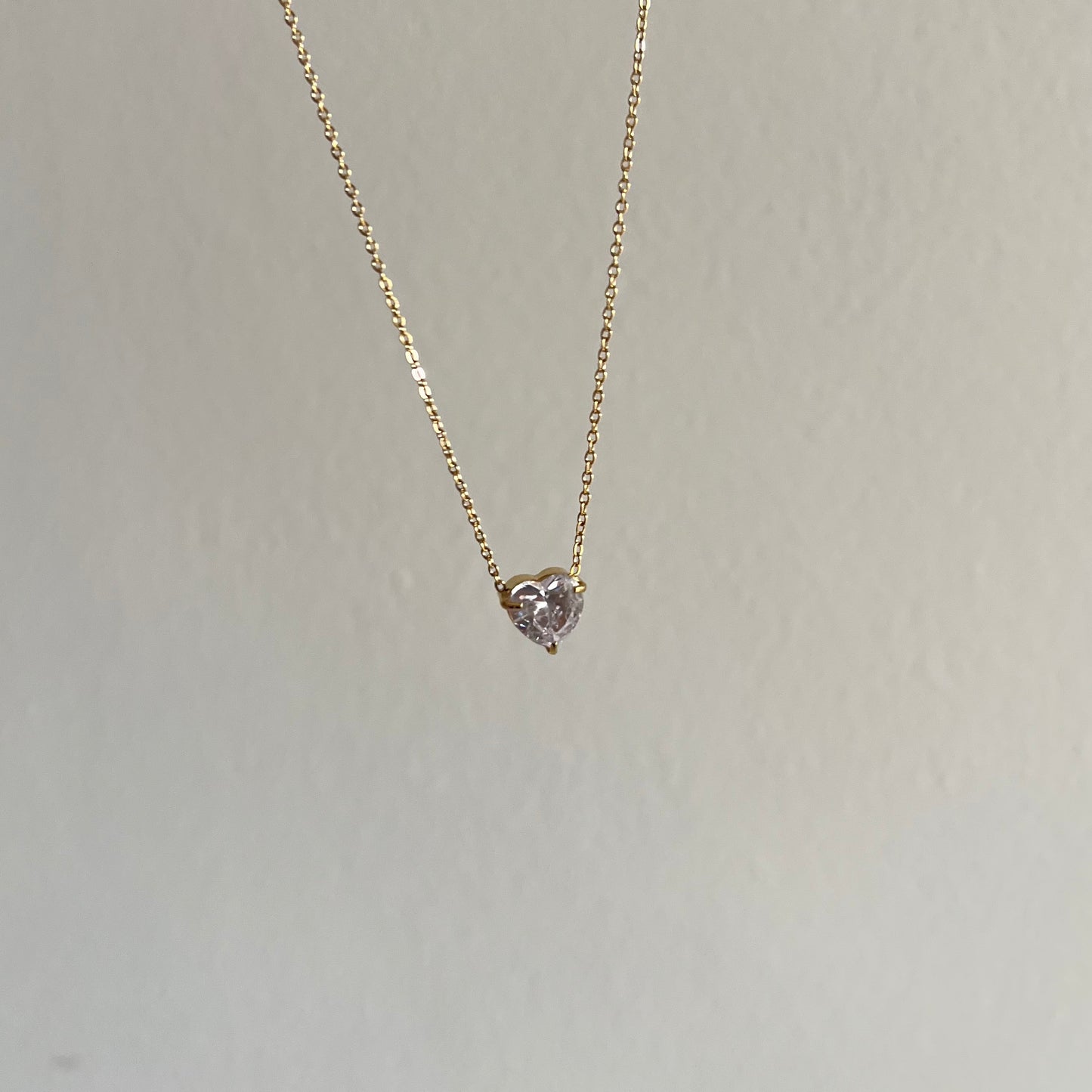 18KT Gold Plated Heart Gemstone Necklace (latest)