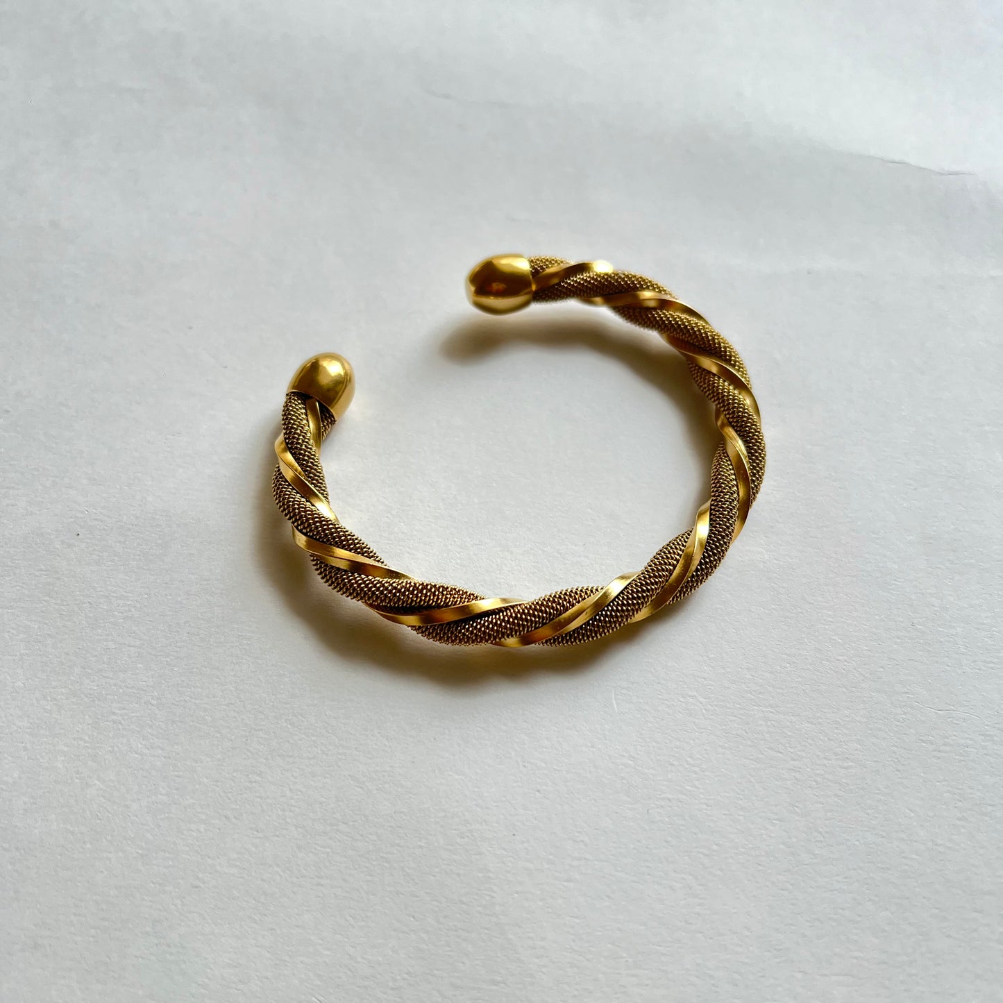 18KT Gold Plated Twisted Cuff Bangle