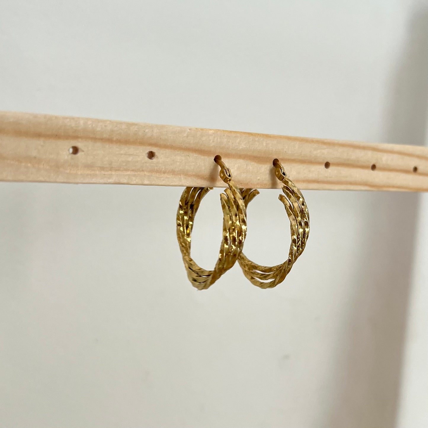 18KT Gold Plated Dressy Hoop Earrings