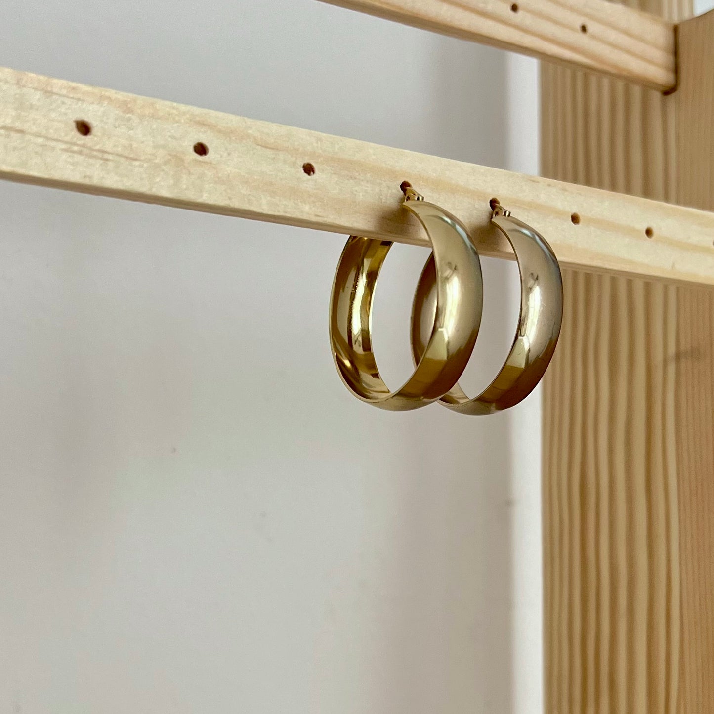 18KT Gold Plated Flat Hoop Earrings