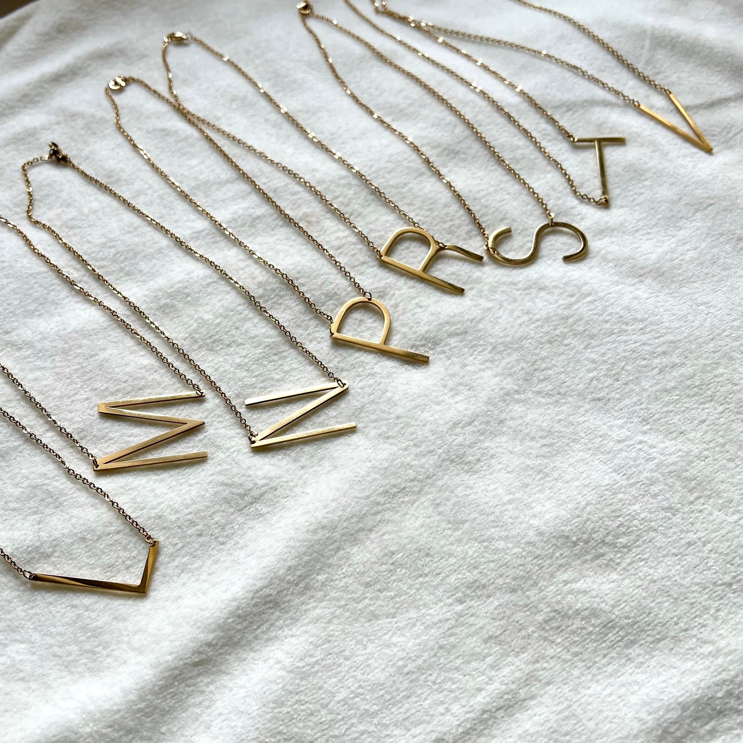 18KT Gold Plated Alexis Tilted Alphabet Necklace