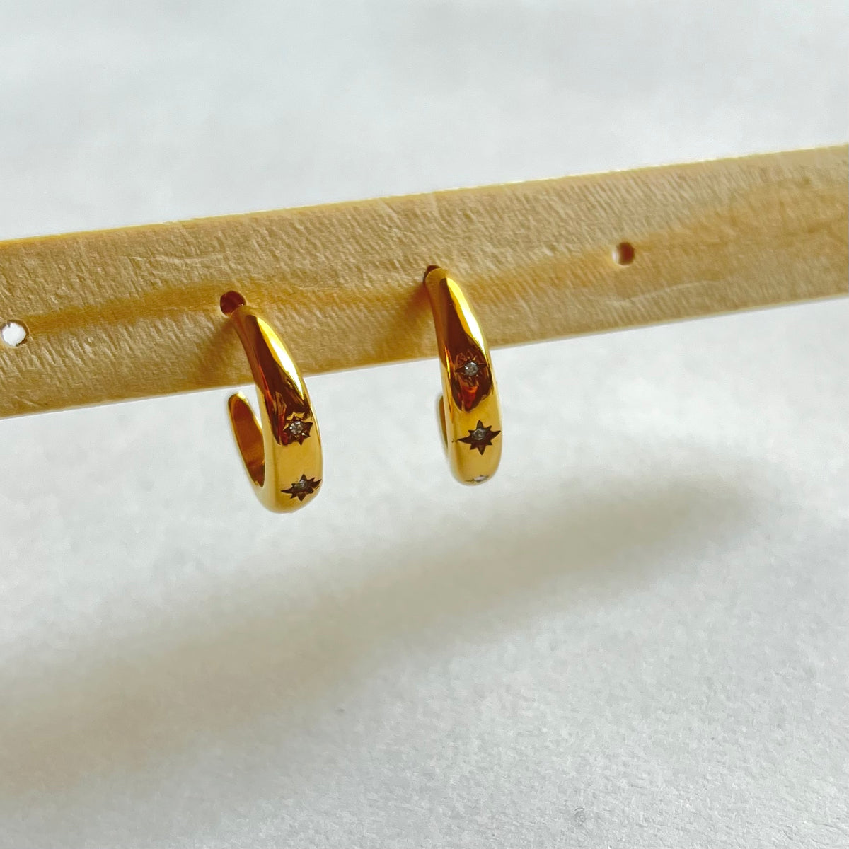 18KT Gold Plated Starlight Hoop Earrings