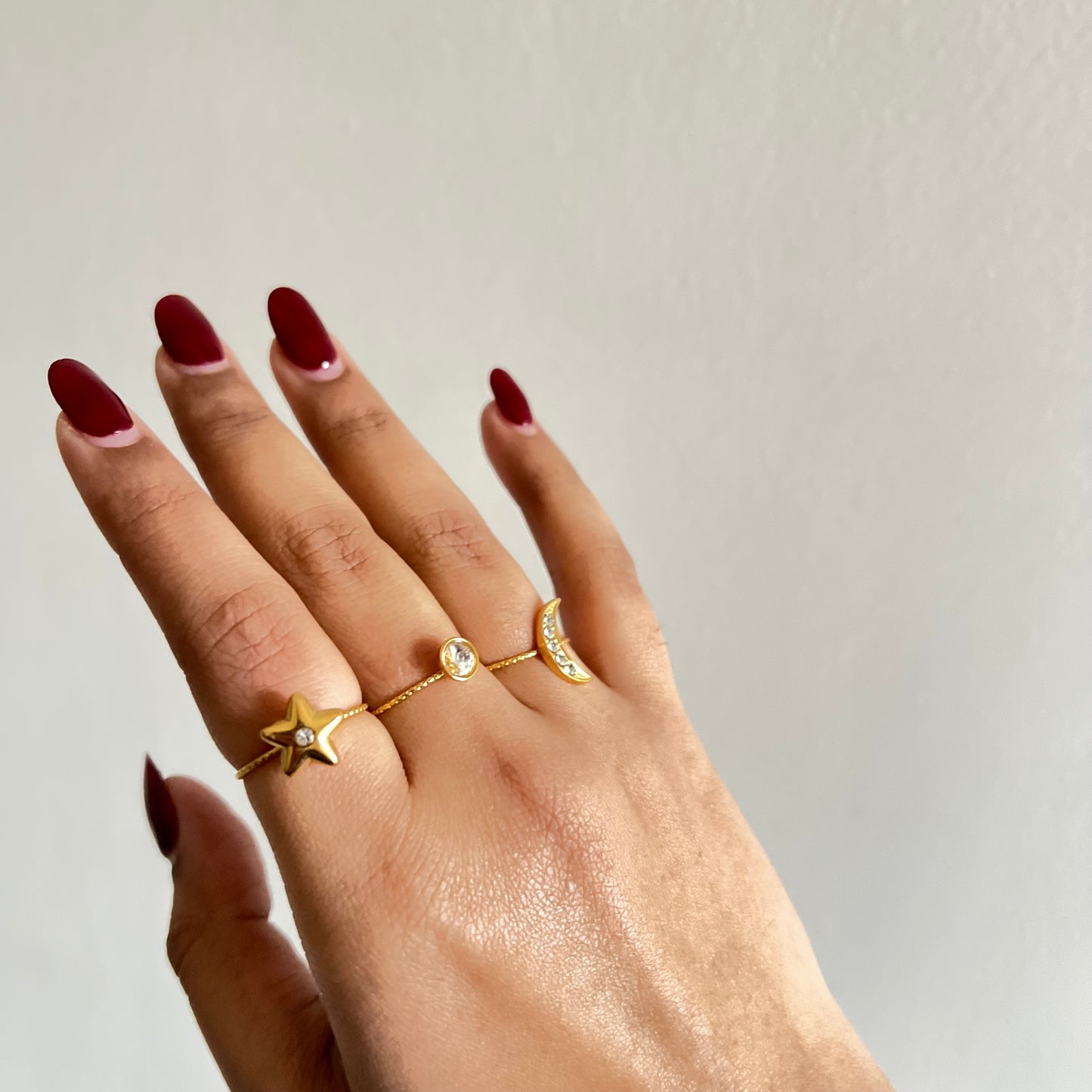 18KT Gold Plated Galaxy Set of 3 Ring Set