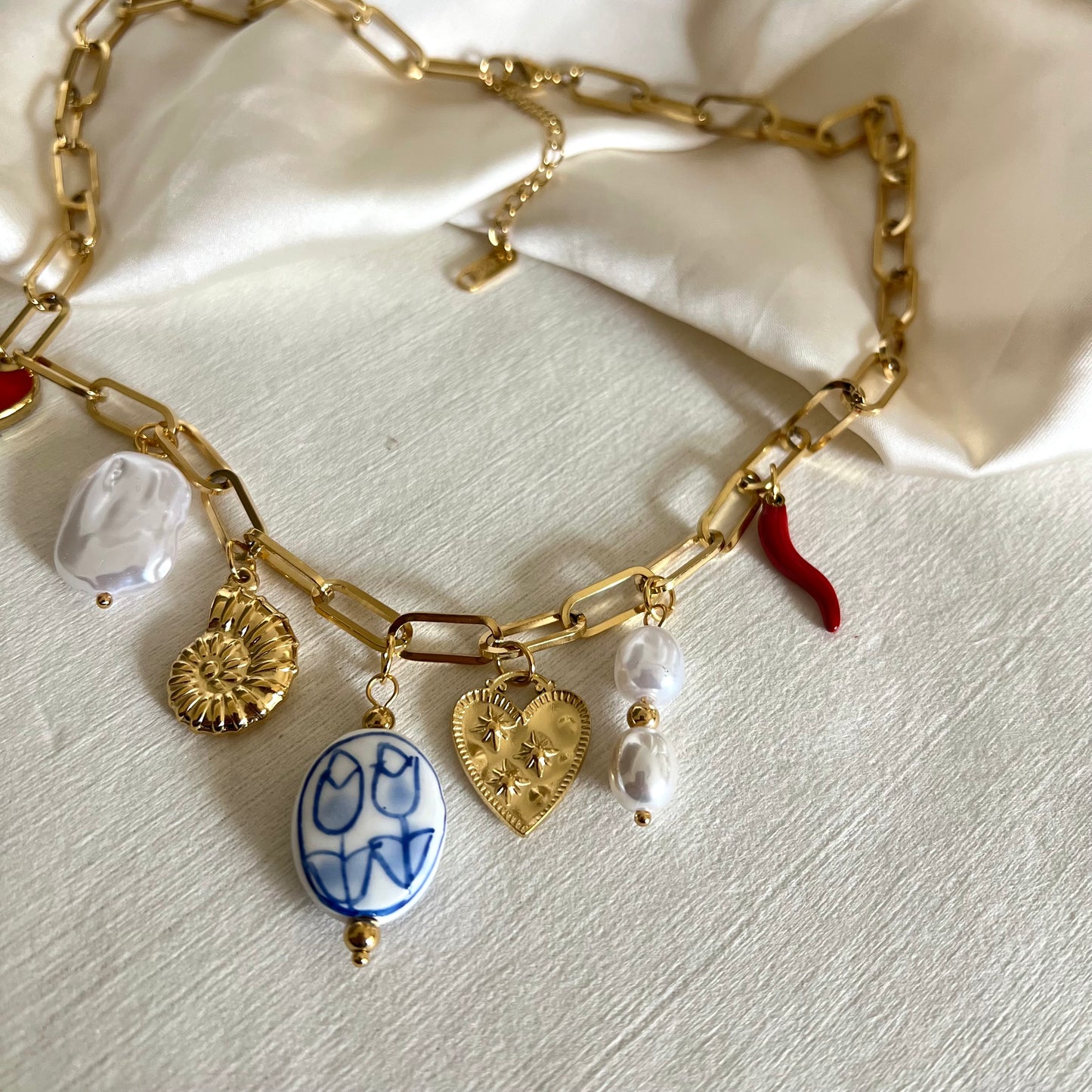 18KT Gold Plated Italian Summer Charm Necklace