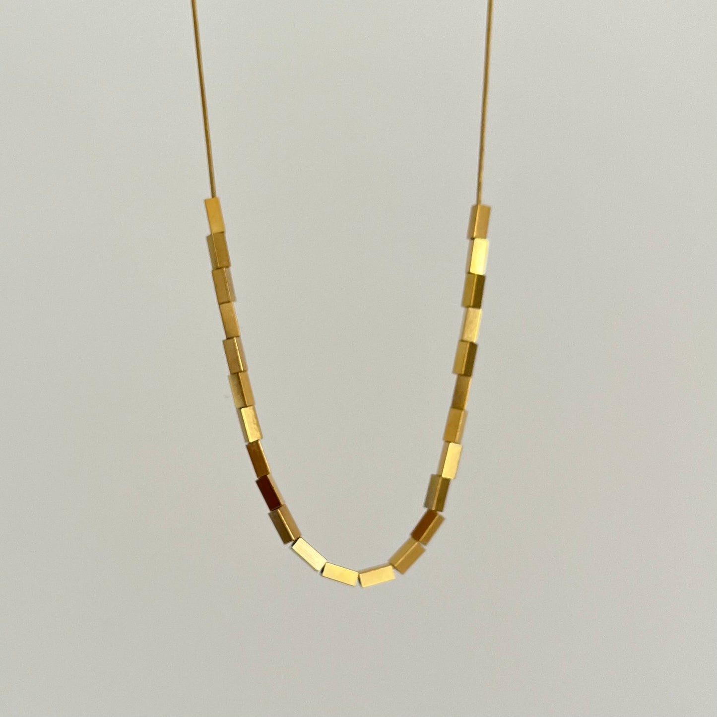 18KT Gold Plated Geometric Beads Necklace