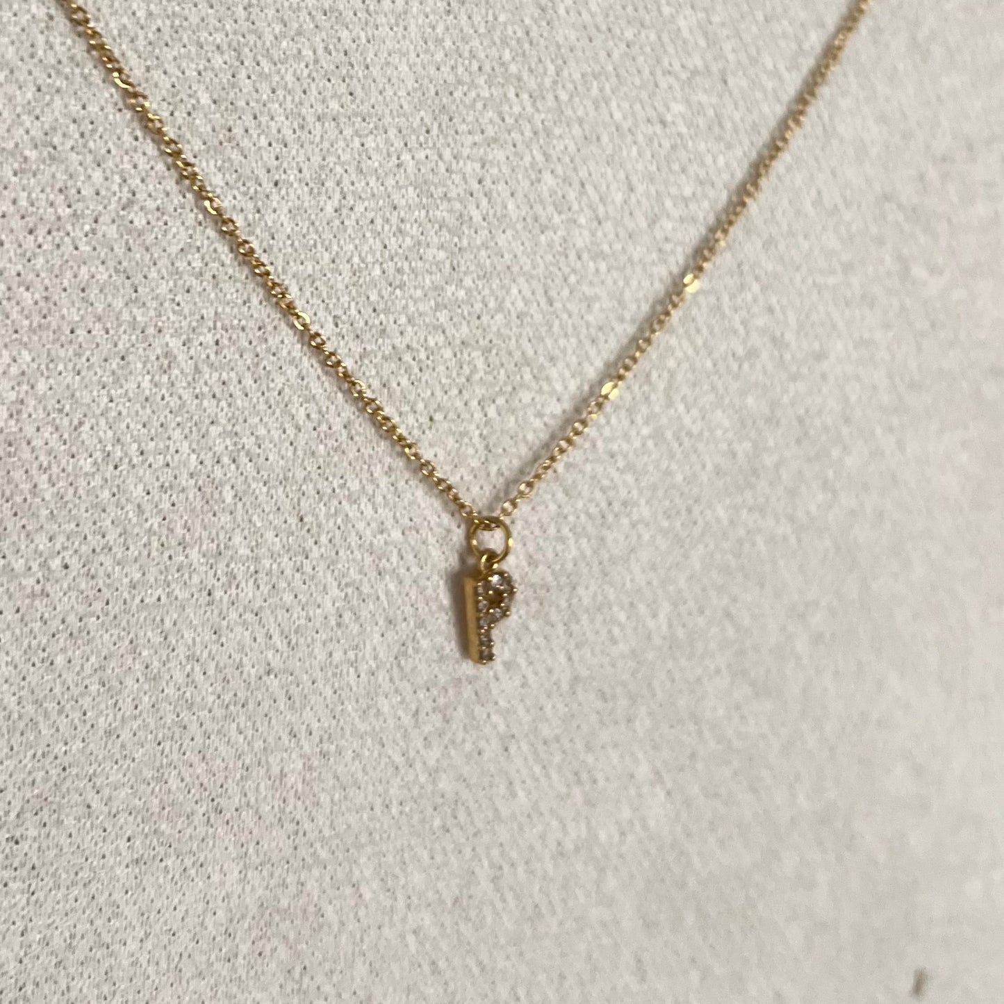 18KT Gold Plated Sparkly Initial Necklace