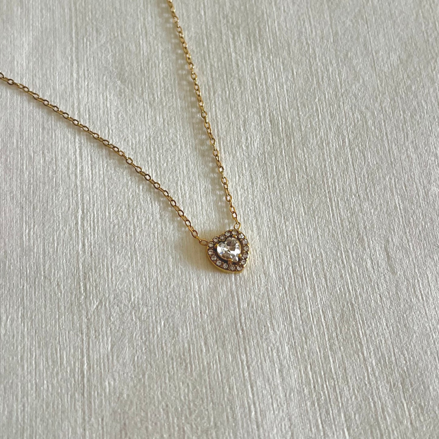 18KT Gold Plated Sparkly Heart Necklace