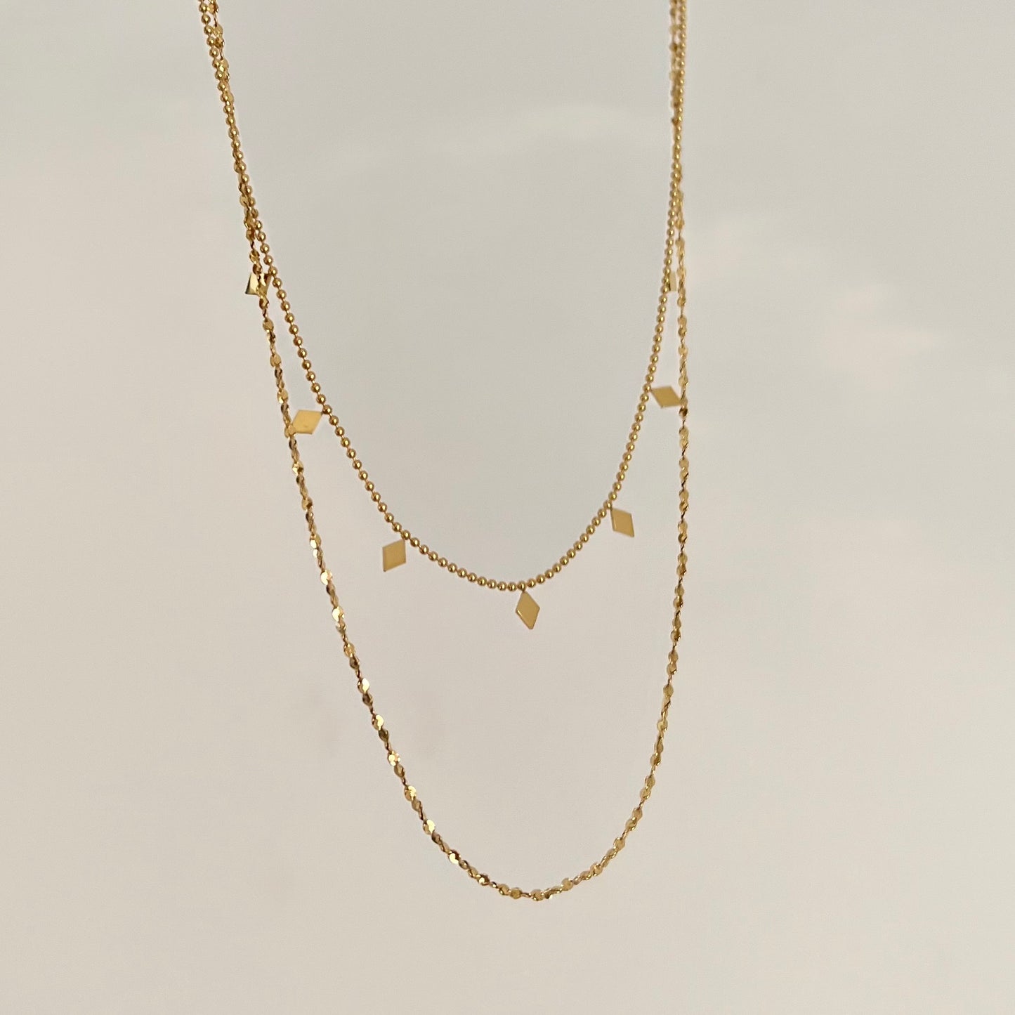 18KT Gold Plated Double Layer Sofia Necklace