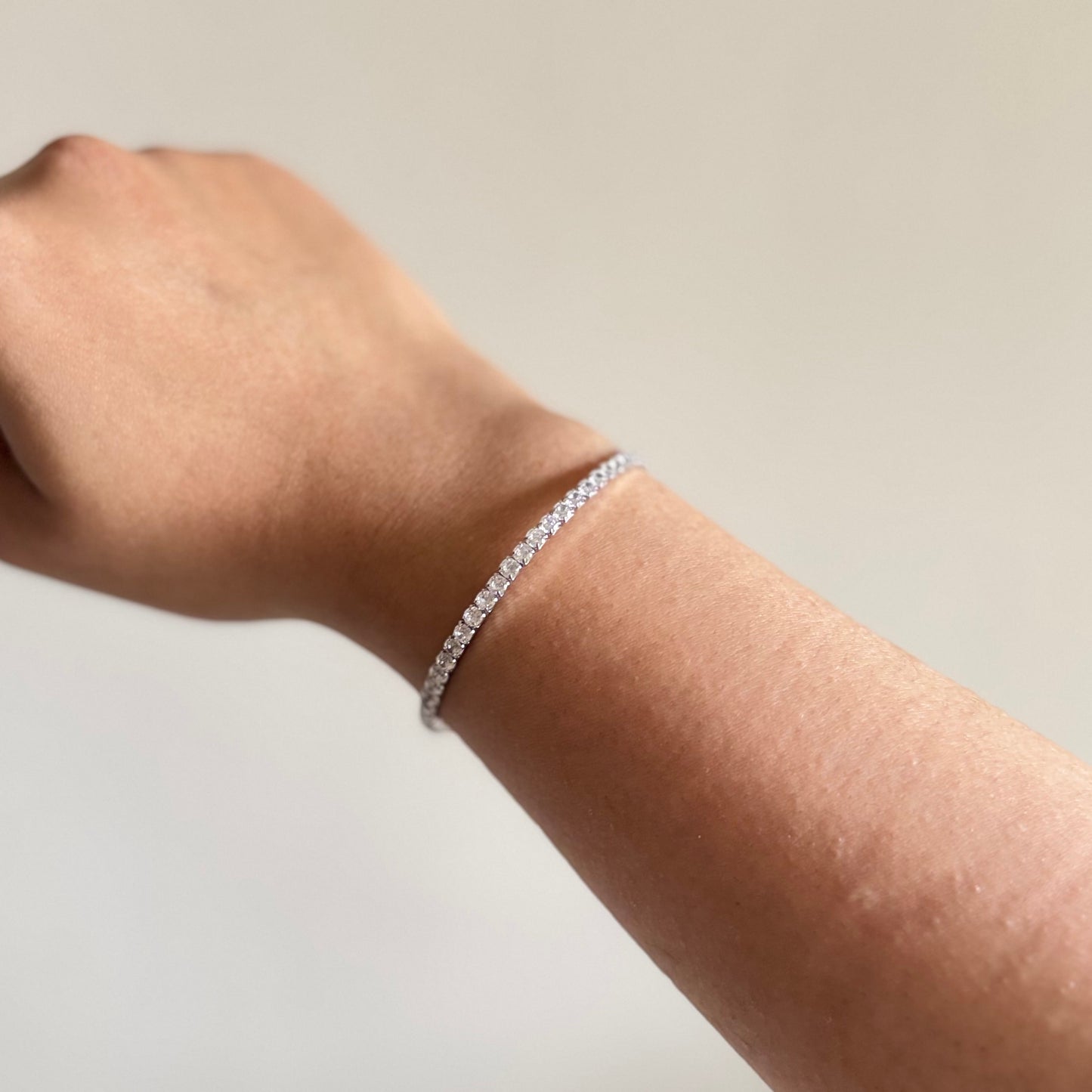 Spring Silver Tennis Bracelet