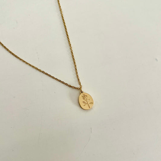 18KT Gold Plated Rose Necklace